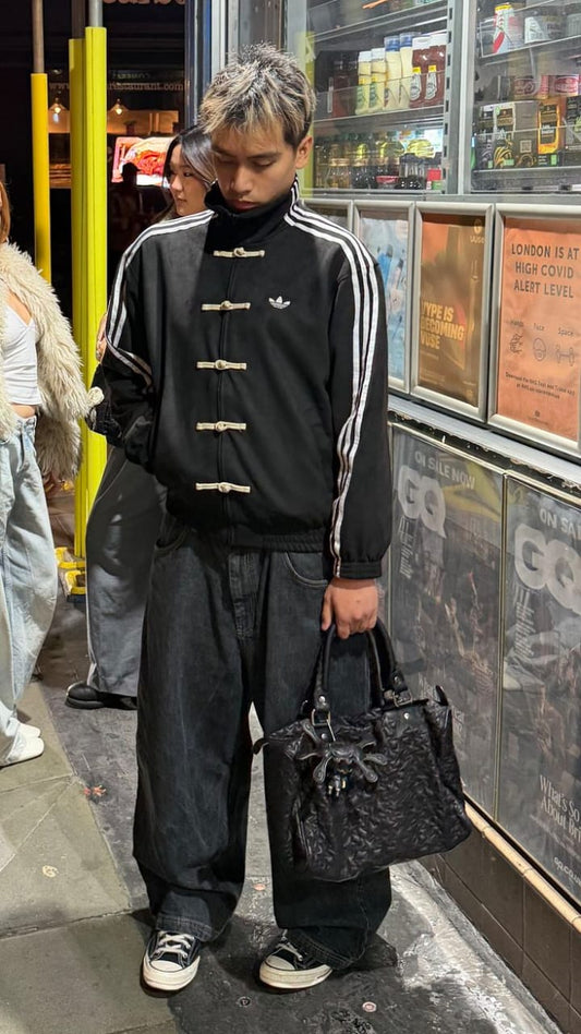 CNY-Inspired Premium black Suede Streetwear Jacket