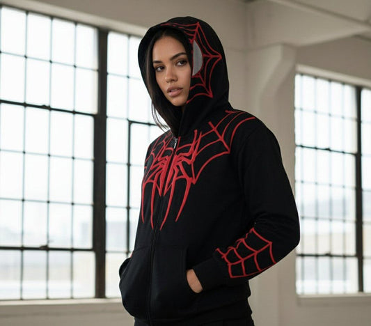 Spider-Verse Black & Red Oversized Hoodie