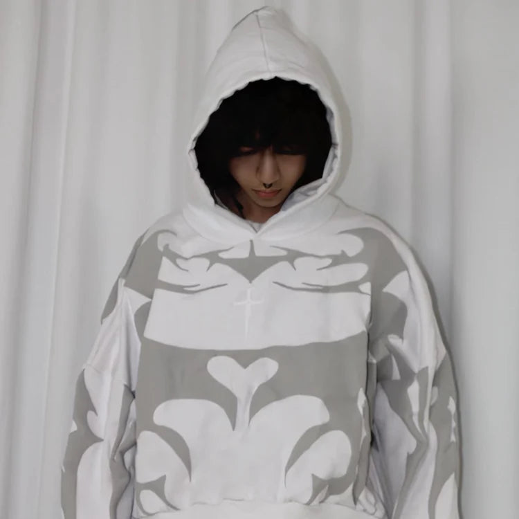 White Depth Hoodie For Streetwear