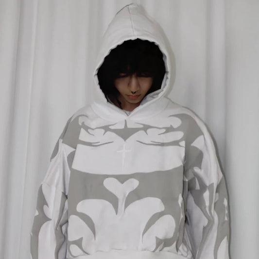 White Depth Hoodie For Streetwear