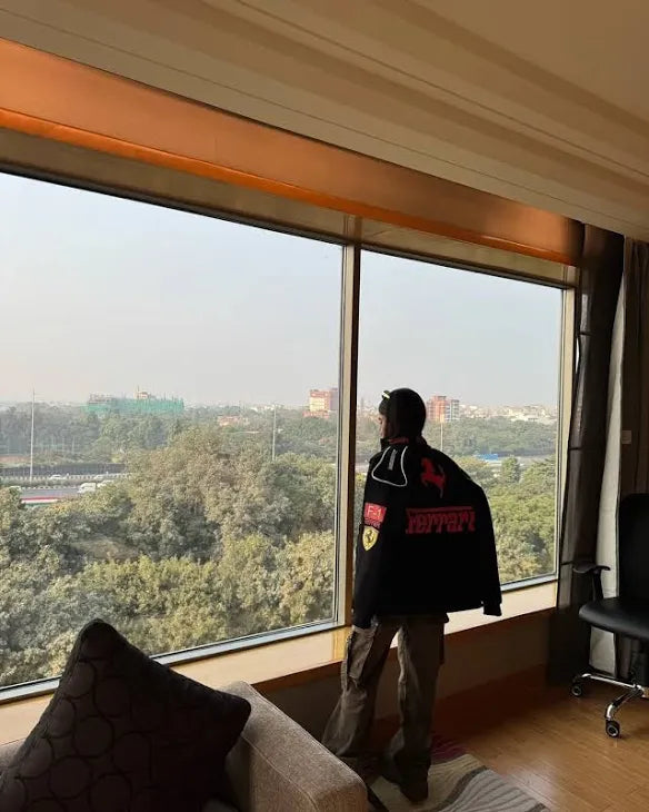 F1 black Ferrari jacket