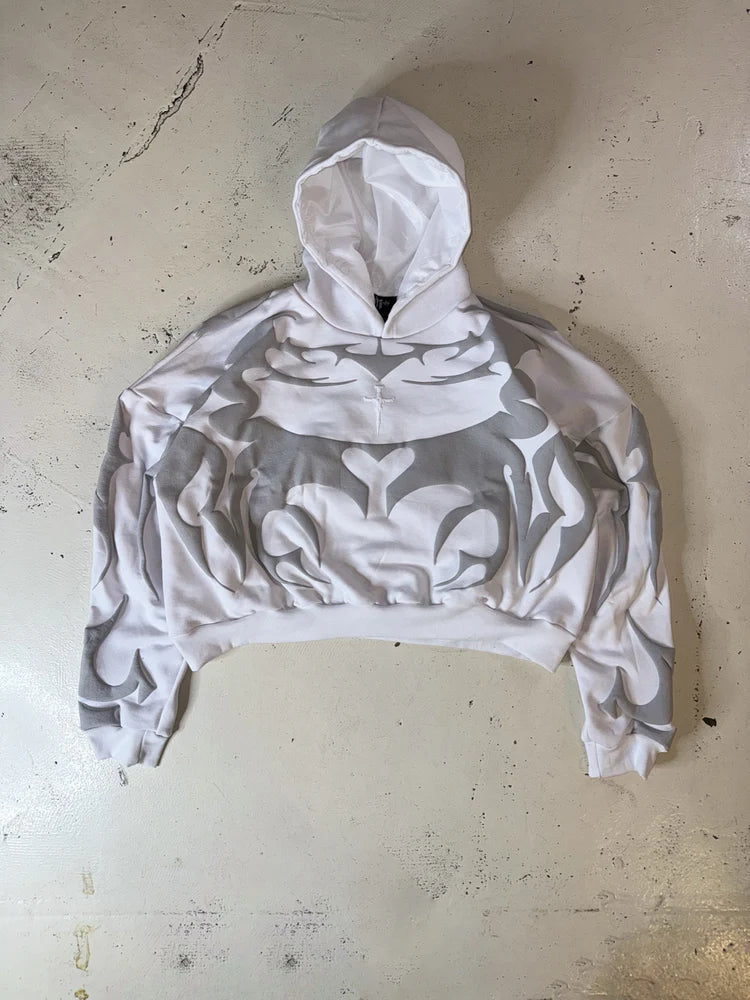 White Depth Hoodie For Streetwear