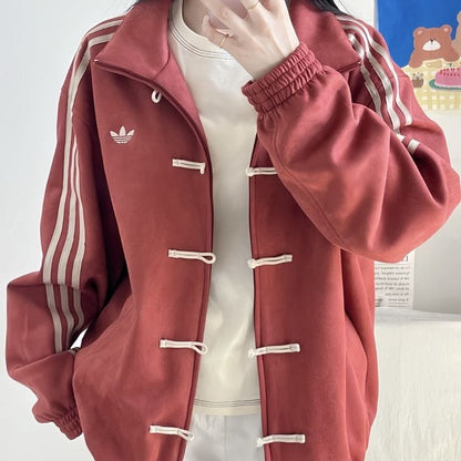 CNY-Inspired Streetwear Jacket – Maroon Suede Finish