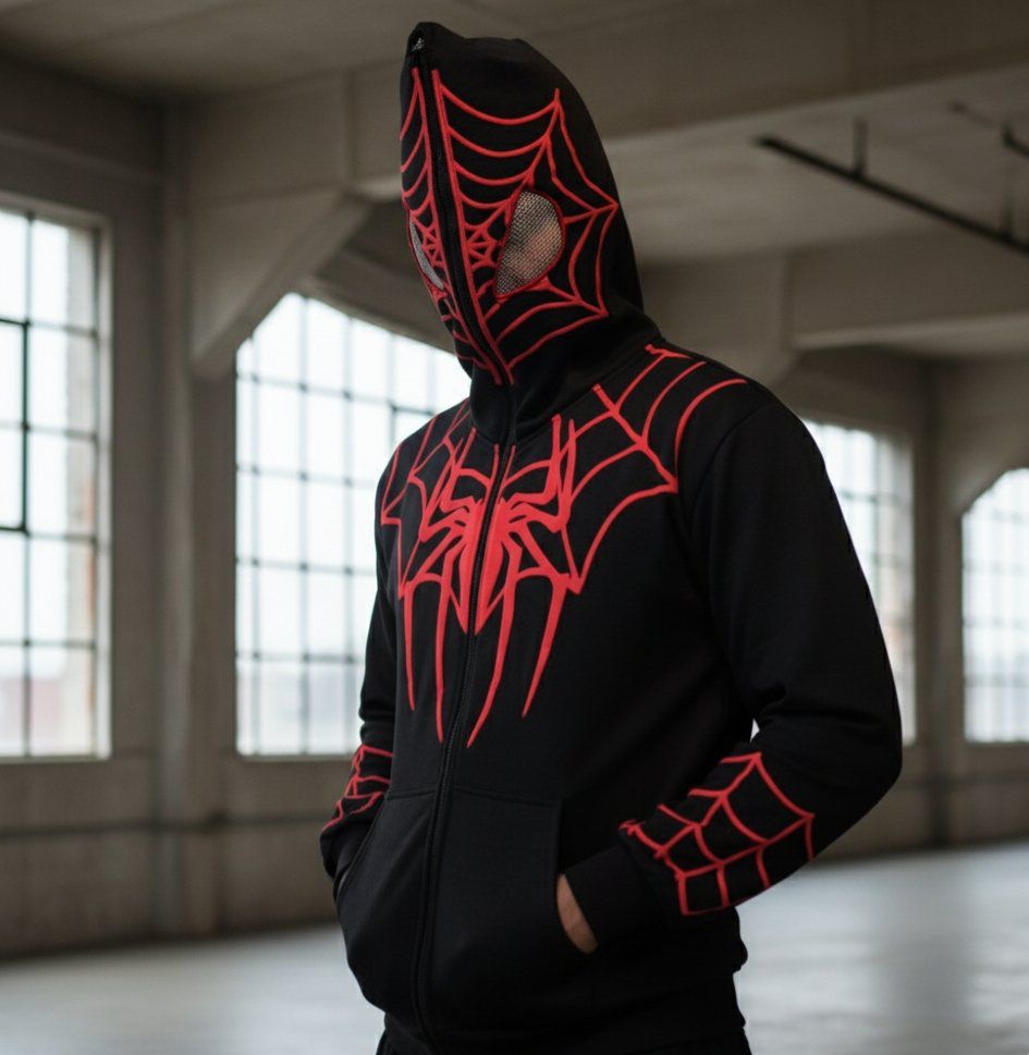 Spider-Verse Black & Red Oversized Hoodie