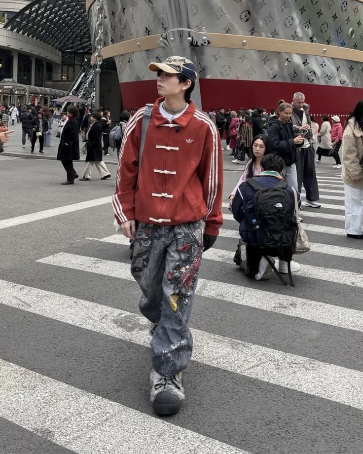 CNY-Inspired Streetwear Jacket – Maroon Suede Finish