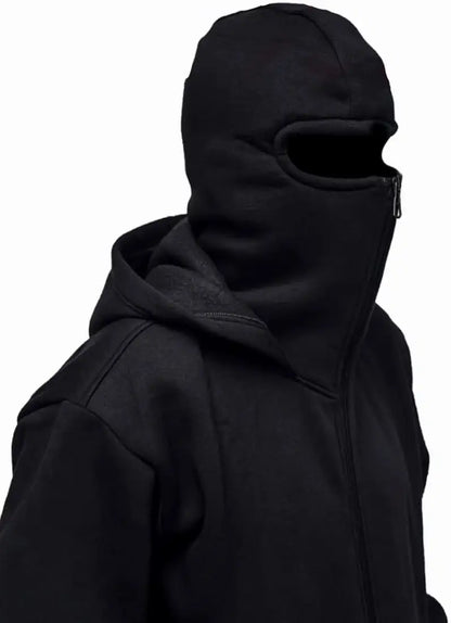 Full-Zip Balaclava Hoodie – Heavyweight Oversized Fleece Zip-Up with Integrated Face Cover
