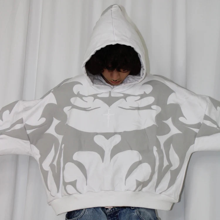 White Depth Hoodie For Streetwear