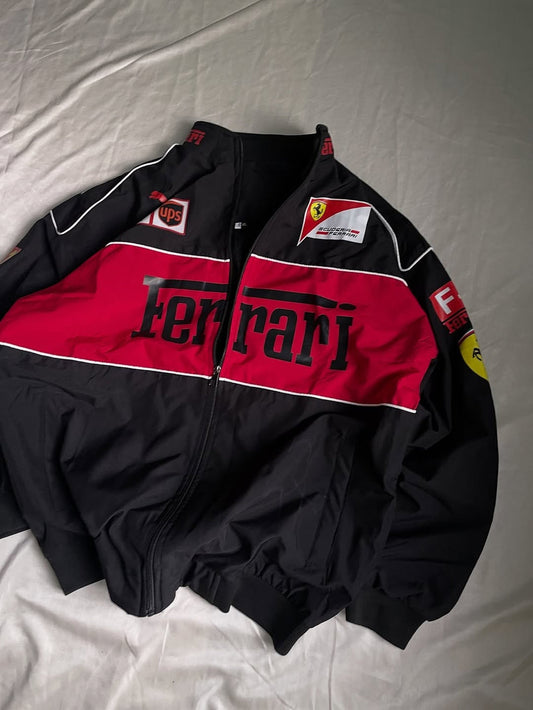 Ferrari Racing Jacket - Scuderia Motorsport Red Black Jacket for Men