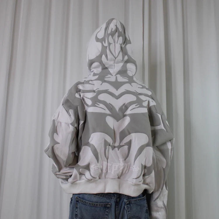 White Depth Hoodie For Streetwear