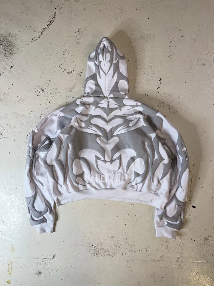 White Depth Hoodie For Streetwear